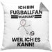 Fußballfan Geschenk Kissen mit Füllung 40x40 Lustiger Spruch Ich Bin Fußballfan Warum Weil Ich Es Kann Geschenkidee Bester Fußballfan Geburtstag (Grau) Grau Trendation