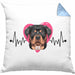 Rottweiler Besitzer Kissen mit Füllung 40x40 Geschenk Lustiger Spruch Geschenkidee Herzschlag Rottweiler (Grau) Blau Trendation