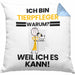 Tierpfleger Geschenk Kissen mit Füllung 40x40 Lustiger Spruch Ich Bin Tierpfleger Warum Weil Ich Es Kann Geschenkidee Bester Tierpfleger Geburtstag (Grau) Blau Trendation