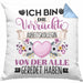 Arbeitskollegin Kissen mit Füllung 40x40 Geschenk Lustiger Spruch Geschenkidee Ich Bin Die Verrückte Arbeitskollegin Von Der Alle Geredet Haben (Grau) Blau Trendation
