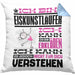 Eiskunstläufer Geschenk Kaffee-Kissen mit Füllung 40x40 Geschenkidee für Eiskunstläufer Ich Bin Eiskunstläufer Ich Kann Es Dir Erklären Jedoch Nicht Für Dich Verstehen Spruch Lustig (Grau) Blau Trendation