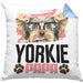 Yorkie Papa Besitzer Kissen mit Füllung 40x40 Geschenk Lustiger Spruch Geschenkidee Yorkie Liebhaber (Grau) Blau Trendation