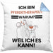Pferdetherapeut Geschenk Kissen mit Füllung 40x40 Lustiger Spruch Ich Bin Pferdetherapeut Warum Weil Ich Es Kann Geschenkidee Bester Pferdetherapeut Geburtstag (Grau) Blau Trendation
