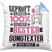 Songtexter Geschenk Lustiger Spruch für Songtexter Geschenkidee Bester Songtexter Der WeltKissen mit Füllung 40x40 (Grau) Blau Trendation