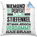 Stiefenkel Geschenk Kissen mit Füllung 40x40 Lustige Geschenkidee für Stiefenkel Geburtstag Niemand Ist Perfekt Aber Als Stiefenkel Ist Man Nah Dran (Grau) Blau Trendation