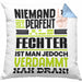 Fechter Geschenk Kissen mit Füllung 40x40 Lustige Geschenkidee für Fechter Geburtstag Niemand Ist Perfekt Aber Als Fechter Ist Man Nah Dran (Grau) Blau Trendation