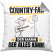 Country-Fan Kissen mit Füllung 40x40 Geschenk für Country-Fan Der Mann Der Alles Kann Geschenkidee zum Geburtstag (Grau) Grau Trendation