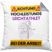 Leichtathlet Kissen mit Füllung 40x40 Geschenk Lustiger Spruch Geschenkidee für Leichtathlet Achtung Hochleistungs Leichtathlet Bei Der Arbeit (Grau) Grau Trendation
