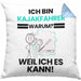 Kajakfahrer Geschenk Kissen mit Füllung 40x40 Lustiger Spruch Ich Bin Kajakfahrer Warum Weil Ich Es Kann Geschenkidee Bester Kajakfahrer Geburtstag (Grau) Blau Trendation