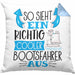 So Sieht Ein Richtig Cooler Bootsfahrer Aus Geschenk Kissen mit Füllung 40x40 Lustiger Spruch Geschenkidee (Grau) Blau Trendation