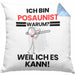 Posaunist Geschenk Kissen mit Füllung 40x40 Lustiger Spruch Ich Bin Posaunist Warum Weil Ich Es Kann Geschenkidee Bester Posaunist Geburtstag (Grau) Blau Trendation
