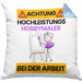 Hobbymaler Kissen mit Füllung 40x40 Geschenk Lustiger Spruch Geschenkidee für Hobbymaler Achtung Hochleistungs Hobbymaler Bei Der Arbeit (Grau) Blau Trendation