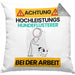 Hundeflüsterer Kissen mit Füllung 40x40 Geschenk Lustiger Spruch Geschenkidee für Hundeflüsterer Achtung Hochleistungs Hundeflüsterer Bei Der Arbeit (Grau) Grau Trendation