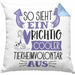 Tierheimvolontär Kissen mit Füllung 40x40 So Sieht Ein Richtig Cooler Tierheimvolontär Aus Geschenk Lustiger Spruch Geschenkidee (Grau) Blau Trendation
