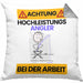 Angler Kissen mit Füllung 40x40 Geschenk Lustiger Spruch Geschenkidee für Angler Achtung Hochleistungs Angler Bei Der Arbeit (Grau) Grau Trendation