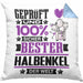 Halbenkel Geschenk Lustiger Spruch für Halbenkel Geschenkidee Bester Halbenkel Der WeltKissen mit Füllung 40x40 (Grau) Blau Trendation
