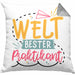 Praktikant Kissen mit Füllung 40x40 Geschenk Für Praktikanten Geschenkidee Welt Bester Praktikant (Grau) Grau Trendation