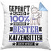Katzensitter Geschenk Lustiger Spruch für Katzensitter Geschenkidee Bester Katzensitter Der WeltKissen mit Füllung 40x40 (Grau) Blau Trendation