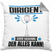 Dirigent Kissen mit Füllung 40x40 Geschenk für Dirigent Der Mann Der Alles Kann Geschenkidee zum Geburtstag (Grau) Grau Trendation