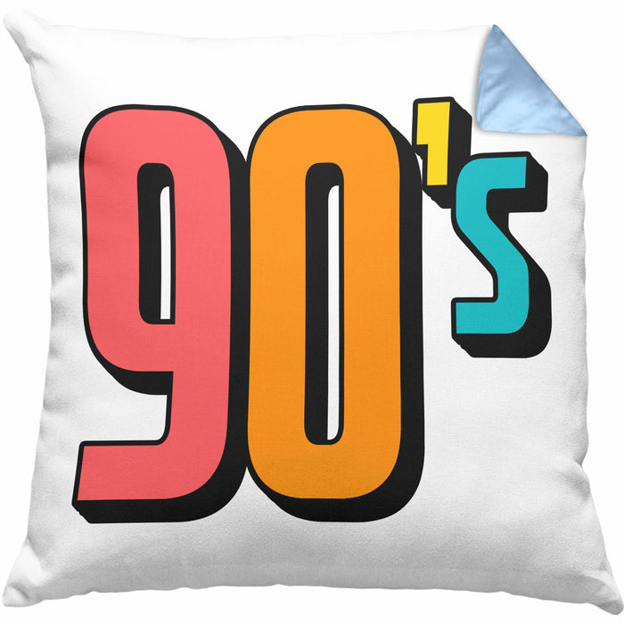 90er Jahre Kissen mit Füllung 40x40 "90's" - Retro Geschenk für Nostalgiker (Grau) Blau Trendation