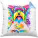 Yorkie Besitzer Farbe Love Kissen mit Füllung 40x40 Geschenk Lustiger Spruch Geschenkidee Yorkie Besitzerin (Grau) Blau Trendation