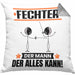 Fechter Kissen mit Füllung 40x40 Geschenk für Fechter Der Mann Der Alles Kann Geschenkidee zum Geburtstag (Grau) Grau Trendation