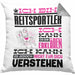 Reitsportler Geschenk Kaffee-Kissen mit Füllung 40x40 Geschenkidee für Reitsportler Ich Bin Reitsportler Ich Kann Es Dir Erklären Jedoch Nicht Für Dich Verstehen Spruch Lustig (Grau) Grau Trendation