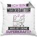 Musikredakteur Kissen mit Füllung 40x40 Geschenk für Musikredakteur Geburtstag Lustiger Spruch Was Ist Deine Superkraft (Grau) Grau Trendation