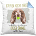 Cocker Spaniel Besitzer Kissen mit Füllung 40x40 Geschenk Lustiger Spruch Geschenkidee Besitzerin Ich Bin Nicht toll Aber Mein Cocker Spaniel Ist Es (Grau) Blau Trendation
