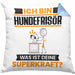 Hundefrisör Kissen mit Füllung 40x40 Geschenk für Hundefrisör Geburtstag Lustiger Spruch Was Ist Deine Superkraft (Grau) Blau Trendation