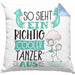 Tänzer Kissen mit Füllung 40x40 Geschenk So Sieht Ein RIchtig Cooler Tänzer Aus Geschenkidee Lustiger Spruch Geburtstag Tanzlehrer (Grau) Blau Trendation