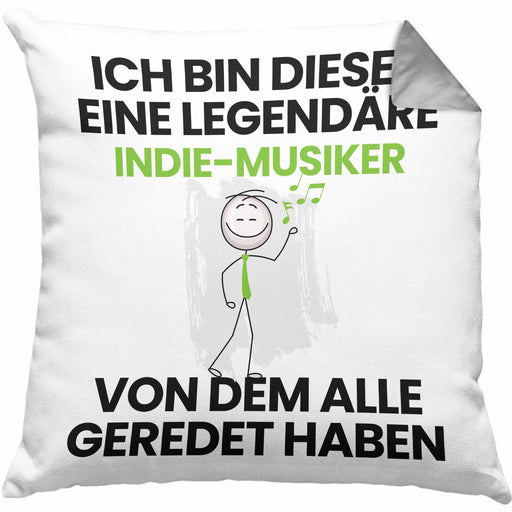 Indie-Musiker Geschenk Kissen mit Füllung 40x40 Lustige Geschenkidee Geburtstag für Indie-Musiker Ich Bin Dieser Legendäre Indie-Musiker Von Dem Alle Geredet Haben (Grau) Grau Trendation