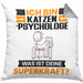 Katzenpsychologe Kissen mit Füllung 40x40 Geschenk für Katzenpsychologe Geburtstag Lustiger Spruch Was Ist Deine Superkraft (Grau) Grau Trendation
