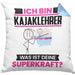 Kajaklehrer Kissen mit Füllung 40x40 Geschenk für Kajaklehrer Geburtstag Lustiger Spruch Was Ist Deine Superkraft (Grau) Blau Trendation