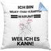 Muay-Thai-Kämpfer Geschenk Kissen mit Füllung 40x40 Lustiger Spruch Ich Bin Muay-Thai-Kämpfer Warum Weil Ich Es Kann Geschenkidee Bester Muay-Thai-Kämpfer Geburtstag (Grau) Blau Trendation