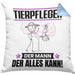 Tierpfleger Kissen mit Füllung 40x40 Geschenk für Tierpfleger Der Mann Der Alles Kann Geschenkidee zum Geburtstag (Grau) Blau Trendation