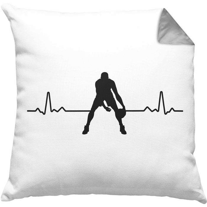 Basketball Kissen mit Füllung 40x40 Geschenk Basketballspieler Coach Trainer Geschenkidee Lustige Kissen mit Füllung 40x40 Basketballer Jungs Jungen (Grau) Grau Trendation