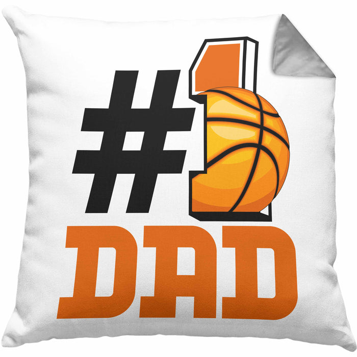 Basketball-Trainer Basketballer Nummer 1 Dad Vater Kissen mit Füllung 40x40 Geschenk Basketball Papa Geschenkidee Bester Papa Der Welt Vatertag Lustige Geschenkidee (Grau) Grau Trendation