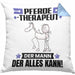 Pferdetherapeut Kissen mit Füllung 40x40 Geschenk für Pferdetherapeut Der Mann Der Alles Kann Geschenkidee zum Geburtstag (Grau) Blau Trendation