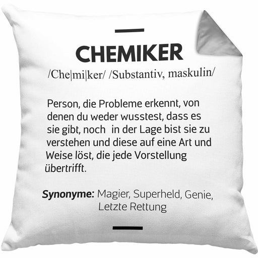 Chemiker Geschenke Kissen mit Füllung 40x40 Kissen mit Füllung 40x40 Chemielaborant Chemie Geschenk Chemielabor Gadget Geschenkidee Lustig (Grau) Grau Trendation