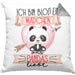 Pandas Kissen mit Füllung 40x40 Geschenk Frauen Ich Bin Bloß Ein Mädchen Das Pandas Liebt Pandaliebhaberin Geschenk Spruch Geburtstag (Grau) Grau Trendation