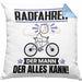 Radfahrer Kissen mit Füllung 40x40 Geschenk für Radfahrer Der Mann Der Alles Kann Geschenkidee zum Geburtstag (Grau) Blau Trendation