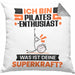 Pilates-Enthusiast Kissen mit Füllung 40x40 Geschenk für Pilates-Enthusiast Geburtstag Lustiger Spruch Was Ist Deine Superkraft (Grau) Grau Trendation