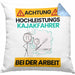 Kajakfahrer Kissen mit Füllung 40x40 Geschenk Lustiger Spruch Geschenkidee für Kajakfahrer Achtung Hochleistungs Kajakfahrer Bei Der Arbeit (Grau) Blau Trendation