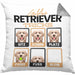 Golden Retriever Besitzer Kissen mit Füllung 40x40 Geschenk Lustiger Spruch Geschenkidee Golden Retriever Tricks Bleib (Grau) Grau Trendation