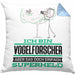 Vogelforscher Geschenk Kissen mit Füllung 40x40 Ich Bin Vogelforscher Aber Sag Doch Einfach Superheld Lustige Geschenkdiee für Vogelforscher (Grau) Blau Trendation
