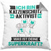 Katzenschutzaktivist Kissen mit Füllung 40x40 Geschenk für Katzenschutzaktivist Geburtstag Lustiger Spruch Was Ist Deine Superkraft (Grau) Grau Trendation