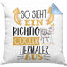 Tiermaler Kissen mit Füllung 40x40 So Sieht Ein Richtig Cooler Tiermaler Aus Geschenk Lustiger Spruch Geschenkidee (Grau) Blau Trendation