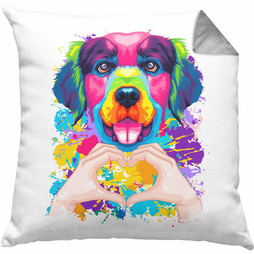 Golden Retriever Besitzer Farbe Love Kissen mit Füllung 40x40 Geschenk Lustiger Spruch Geschenkidee Golden Retriever Besitzerin (Grau) Grau Trendation
