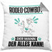 Rodeo-Cowboy Kissen mit Füllung 40x40 Geschenk für Rodeo-Cowboy Der Mann Der Alles Kann Geschenkidee zum Geburtstag (Grau) Grau Trendation